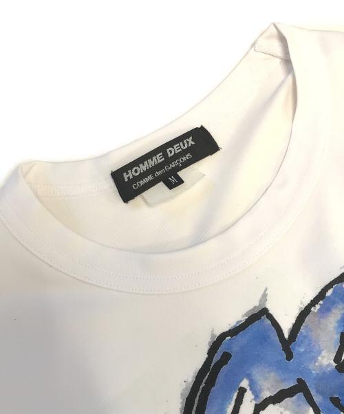 COMME des GARCONS HOMME DEUX（コムデギャルソン オム ドゥ）COMME des GARCONS HOMME DEUX (コムデギャルソン オム ドゥ) プリントTシャツ ホワイト サイズ:Mの古着・服飾アイテム