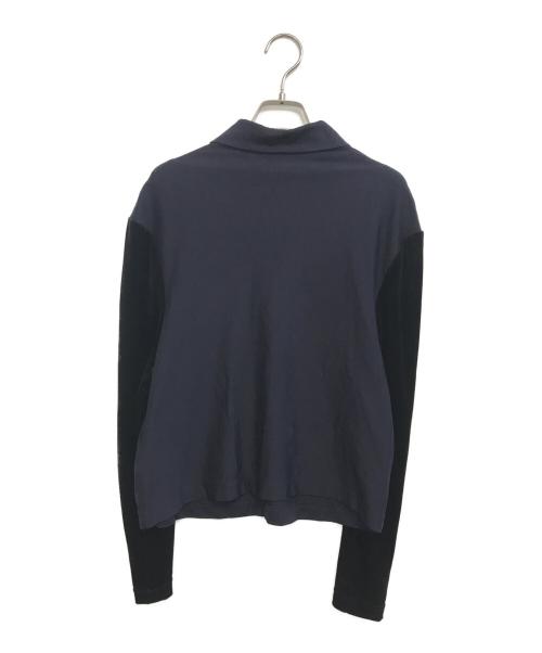 COMME des GARCONS（コムデギャルソン）COMME des GARCONS (コムデギャルソン) ベロア切替丸襟ウールカットソー ネイビー サイズ:表記なしの古着・服飾アイテム