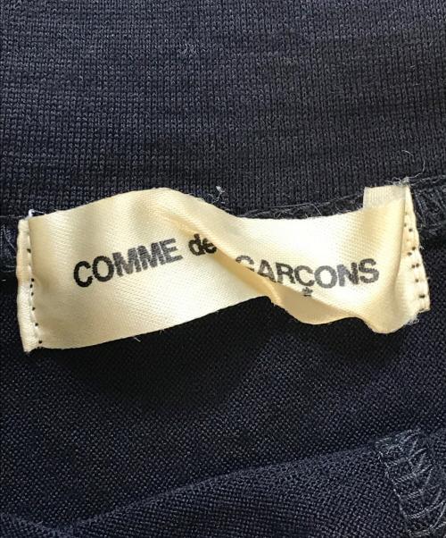 COMME des GARCONS（コムデギャルソン）COMME des GARCONS (コムデギャルソン) ベロア切替丸襟ウールカットソー ネイビー サイズ:表記なしの古着・服飾アイテム