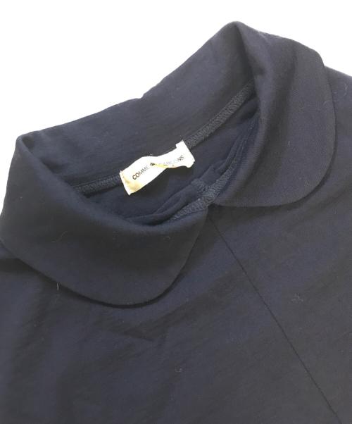 COMME des GARCONS（コムデギャルソン）COMME des GARCONS (コムデギャルソン) ベロア切替丸襟ウールカットソー ネイビー サイズ:表記なしの古着・服飾アイテム