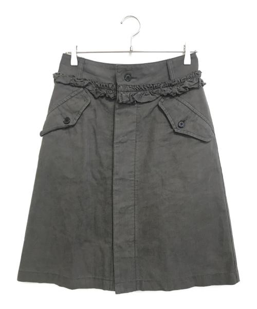 tricot COMME des GARCONS（トリココムデギャルソン）tricot COMME des GARCONS (トリココムデギャルソン) フリルデザインスカート ブラウン サイズ:Ｍの古着・服飾アイテム