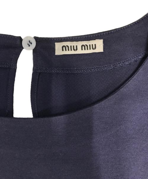 MIU MIU（ミュウミュウ）MIU MIU (ミュウミュウ) 半袖ブラウス ネイビー サイズ:XSの古着・服飾アイテム