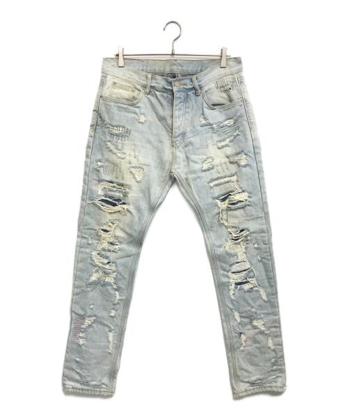 mnml（ミニマル）mnml (ミニマル) ダメージデニムパンツ インディゴ サイズ:33の古着・服飾アイテム