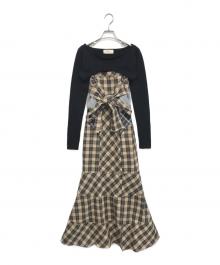 ANDMARY（アンドマリー）の古着「Juni check dress」｜ブラック