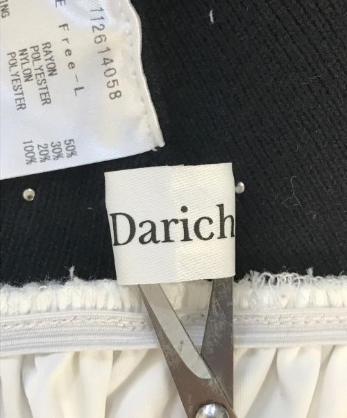 darich（ダーリッチ）darich (ダーリッチ) パールビジューオフショルフリルニットミニワンピース ブラック サイズ:Free-Lの古着・服飾アイテム