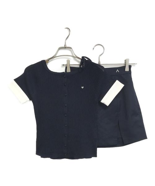 ANDMARY（アンドマリー）ANDMARY (アンドマリー) Lulu silky knit set up ネイビー サイズ:Fの古着・服飾アイテム