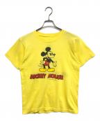 キャラクターTシャツキャラクターTシャツ）の古着「Mickey mouse(ミッキーマウス) キャラクターTシャツ」｜イエロー
