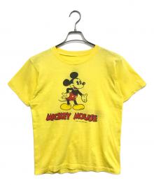 キャラクターTシャツ（キャラクターTシャツ）の古着「Mickey mouse(ミッキーマウス) キャラクターTシャツ」｜イエロー