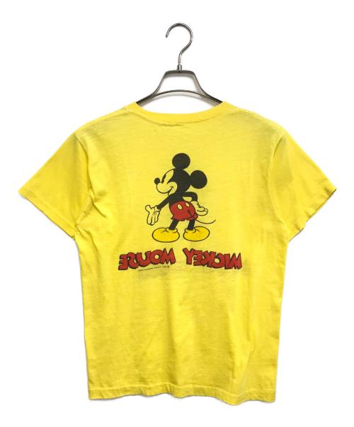 キャラクターTシャツ（キャラクターTシャツ）キャラクターTシャツ (キャラクターTシャツ) Mickey mouse(ミッキーマウス) キャラクターTシャツ イエロー サイズ:表記なしの古着・服飾アイテム