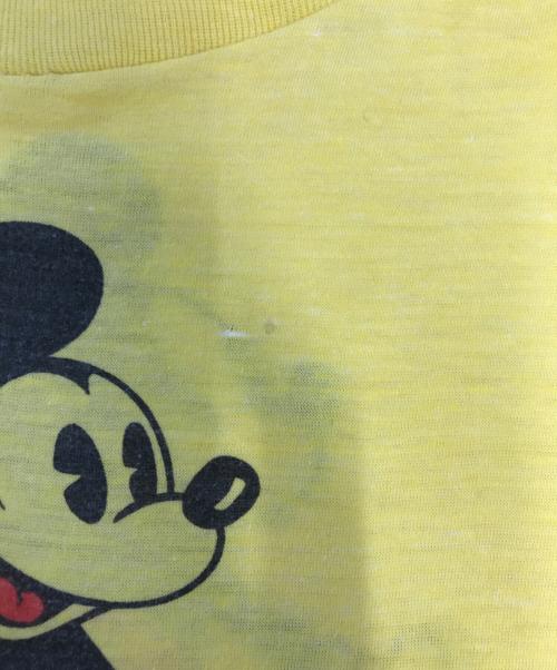 キャラクターTシャツ（キャラクターTシャツ）キャラクターTシャツ (キャラクターTシャツ) Mickey mouse(ミッキーマウス) キャラクターTシャツ イエロー サイズ:表記なしの古着・服飾アイテム