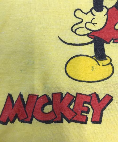 キャラクターTシャツ（キャラクターTシャツ）キャラクターTシャツ (キャラクターTシャツ) Mickey mouse(ミッキーマウス) キャラクターTシャツ イエロー サイズ:表記なしの古着・服飾アイテム