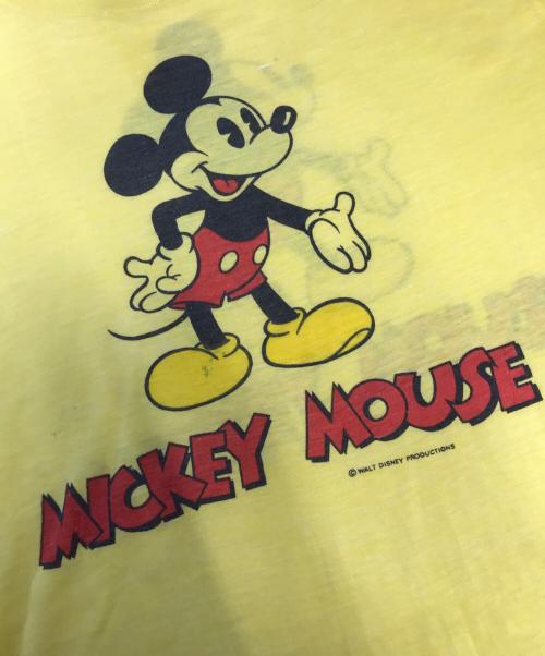 キャラクターTシャツ（キャラクターTシャツ）キャラクターTシャツ (キャラクターTシャツ) Mickey mouse(ミッキーマウス) キャラクターTシャツ イエロー サイズ:表記なしの古着・服飾アイテム
