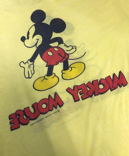 キャラクターTシャツ（キャラクターTシャツ）キャラクターTシャツ (キャラクターTシャツ) Mickey mouse(ミッキーマウス) キャラクターTシャツ イエロー サイズ:表記なしの古着・服飾アイテム