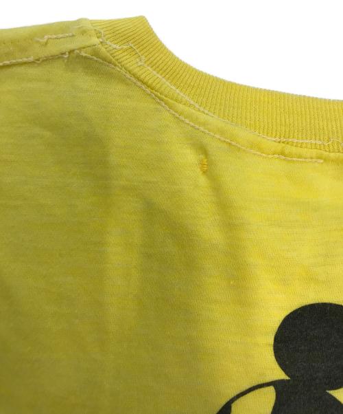 キャラクターTシャツ（キャラクターTシャツ）キャラクターTシャツ (キャラクターTシャツ) Mickey mouse(ミッキーマウス) キャラクターTシャツ イエロー サイズ:表記なしの古着・服飾アイテム