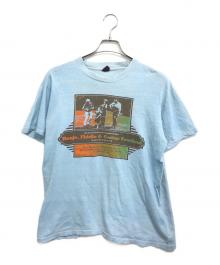 VINTAGE（ヴィンテージ）の古着「70s banjo fiddle & guitar festival(ンジョー・フィドル・アンド・ギター・フェスティバル)プリントTシャツ」｜スカイブルー