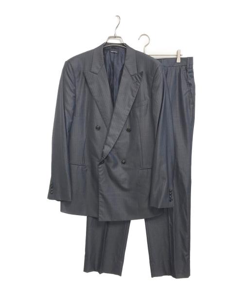 GIORGIO ARMANI（ジョルジョアルマーニ）GIORGIO ARMANI (ジョルジョアルマーニ) ストライプセットアップスーツ ネイビー サイズ:54の古着・服飾アイテム