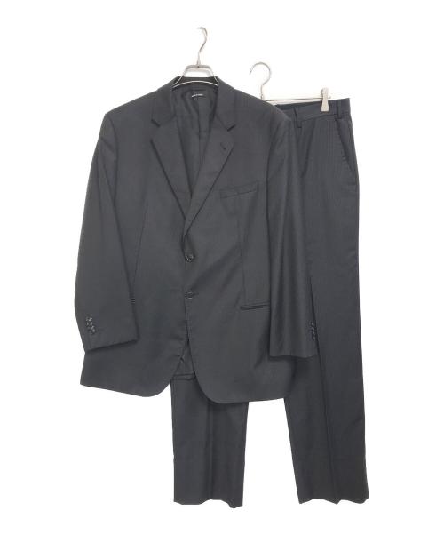 GIORGIO ARMANI（ジョルジョアルマーニ）GIORGIO ARMANI (ジョルジョアルマーニ) ストライプセットアップスーツ ブラック サイズ:54の古着・服飾アイテム