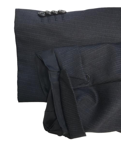 GIORGIO ARMANI（ジョルジョアルマーニ）GIORGIO ARMANI (ジョルジョアルマーニ) ストライプセットアップスーツ ブラック サイズ:54の古着・服飾アイテム