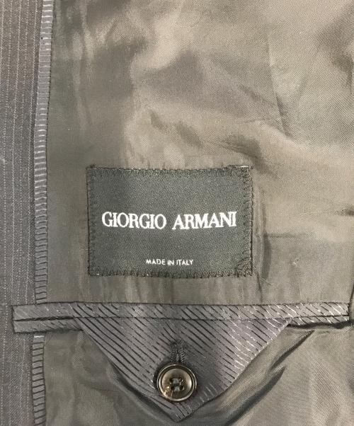 GIORGIO ARMANI（ジョルジョアルマーニ）GIORGIO ARMANI (ジョルジョアルマーニ) ストライプセットアップスーツ ブラック サイズ:54の古着・服飾アイテム
