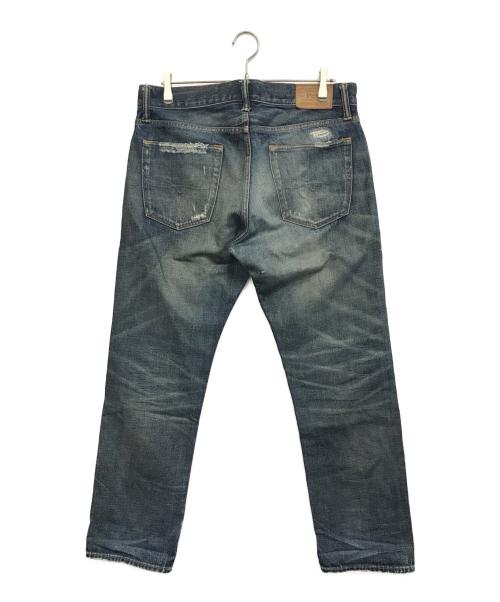 POLO RALPH LAUREN（ポロ・ラルフローレン）POLO RALPH LAUREN (ポロ・ラルフローレン) リペア加工デニムパンツ インディゴ サイズ:32/32の古着・服飾アイテム