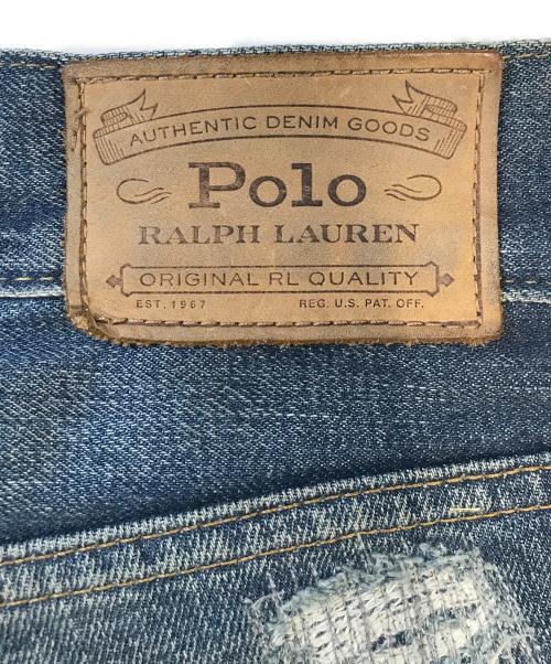 POLO RALPH LAUREN（ポロ・ラルフローレン）POLO RALPH LAUREN (ポロ・ラルフローレン) リペア加工デニムパンツ インディゴ サイズ:32/32の古着・服飾アイテム