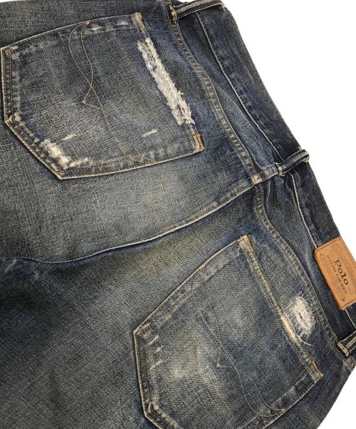 POLO RALPH LAUREN（ポロ・ラルフローレン）POLO RALPH LAUREN (ポロ・ラルフローレン) リペア加工デニムパンツ インディゴ サイズ:32/32の古着・服飾アイテム