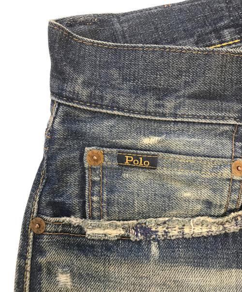 POLO RALPH LAUREN（ポロ・ラルフローレン）POLO RALPH LAUREN (ポロ・ラルフローレン) リペア加工デニムパンツ インディゴ サイズ:32/32の古着・服飾アイテム