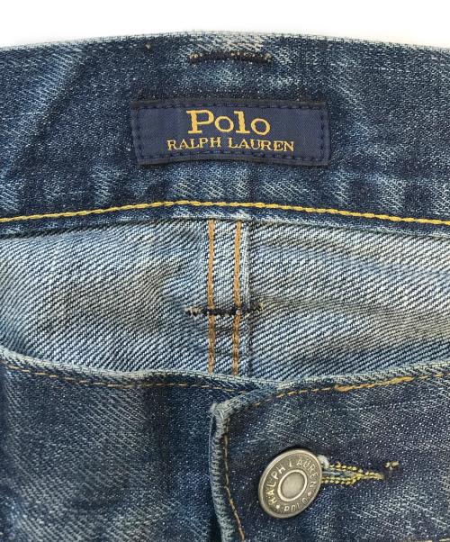 POLO RALPH LAUREN（ポロ・ラルフローレン）POLO RALPH LAUREN (ポロ・ラルフローレン) リペア加工デニムパンツ インディゴ サイズ:32/32の古着・服飾アイテム
