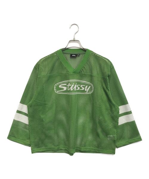 stussy（ステューシー）stussy (ステューシー) TRUCKER TEAM JERSEY 黄緑 サイズ:Mの古着・服飾アイテム