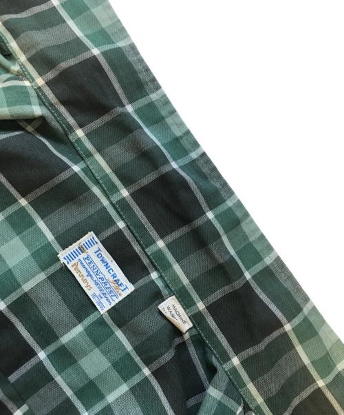 TOWN CRAFT（タウンクラフト）TOWN CRAFT (タウンクラフト) オープンカラーチェックシャツ グリーン サイズ:Mの古着・服飾アイテム
