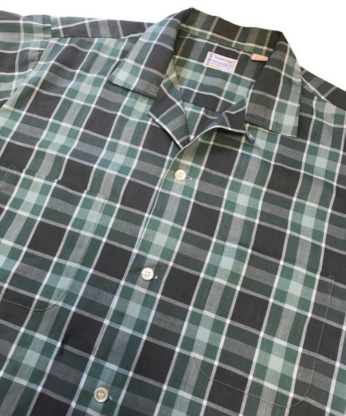 TOWN CRAFT（タウンクラフト）TOWN CRAFT (タウンクラフト) オープンカラーチェックシャツ グリーン サイズ:Mの古着・服飾アイテム