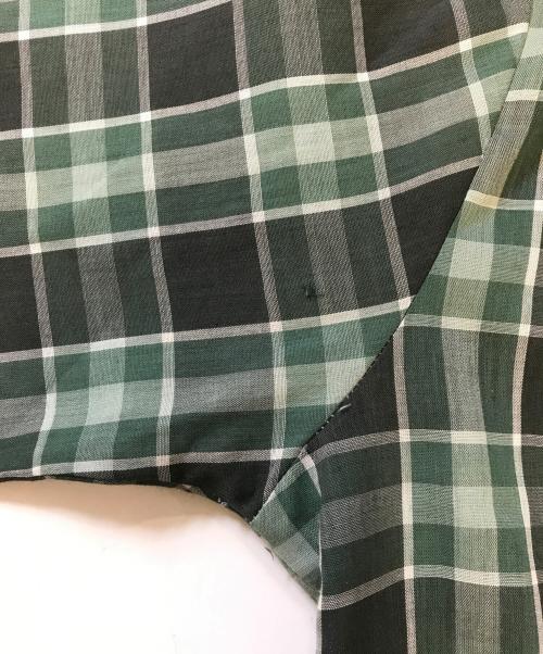 TOWN CRAFT（タウンクラフト）TOWN CRAFT (タウンクラフト) オープンカラーチェックシャツ グリーン サイズ:Mの古着・服飾アイテム