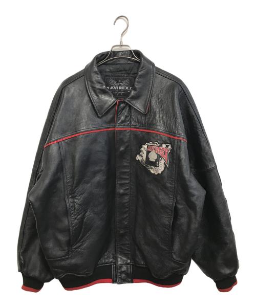 AVIREX（アヴィレックス）AVIREX (アヴィレックス) レザージャケット ブラック サイズ:4XLの古着・服飾アイテム