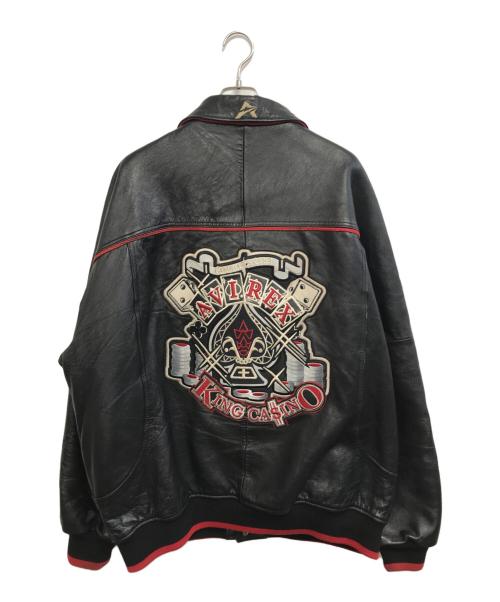 AVIREX（アヴィレックス）AVIREX (アヴィレックス) レザージャケット ブラック サイズ:4XLの古着・服飾アイテム