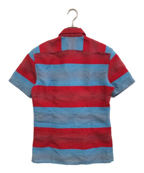 RAF SIMONS（ラフシモンズ）RAF SIMONS (ラフシモンズ) バイカラーS/Sシャツ レッド×ブルー サイズ:44の古着・服飾アイテム