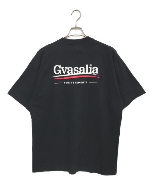 vetement（ヴェットモン）vetement (ヴェットモン) Gvasalia print Tee ブラック サイズ:XSの古着・服飾アイテム