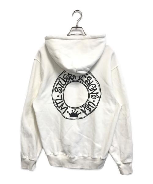 stussy（ステューシー）stussy (ステューシー) Buana Pigment Dyed Hoodie ホワイト サイズ:MEDIUMの古着・服飾アイテム