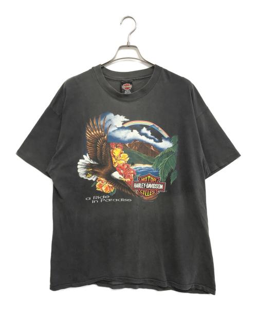 モーターサイクルTシャツ（モーターサイクルTシャツ）モーターサイクルTシャツ (モーターサイクルTシャツ) 90s HARLEY-DAVIDSON(ハーレーダビッドソン) モーターサイクルTシャツ グレー サイズ:XLの古着・服飾アイテム