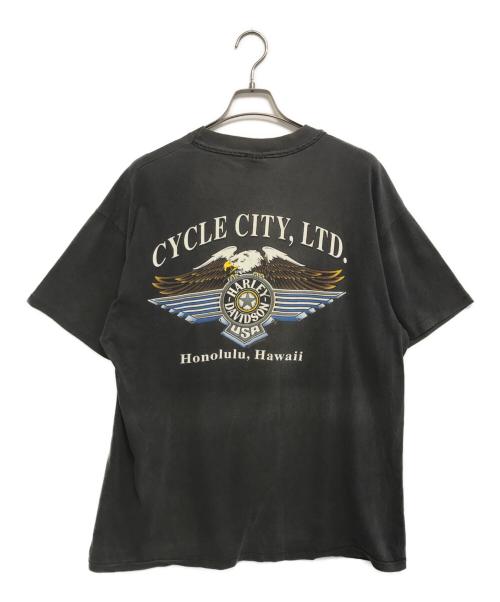 モーターサイクルTシャツ（モーターサイクルTシャツ）モーターサイクルTシャツ (モーターサイクルTシャツ) 90s HARLEY-DAVIDSON(ハーレーダビッドソン) モーターサイクルTシャツ グレー サイズ:XLの古着・服飾アイテム