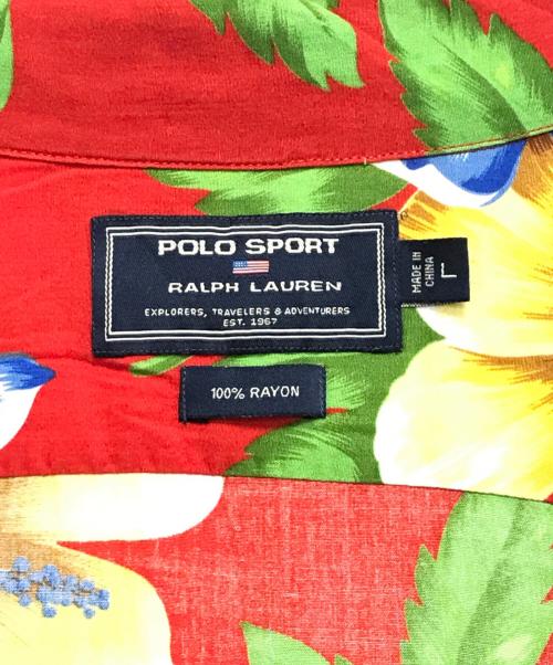 POLO SPORT（ポロスポーツ）POLO SPORT (ポロスポーツ) レーヨンアロハシャツ レッド サイズ:Lの古着・服飾アイテム