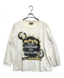 キャラクターロングスリーブTシャツ（キャラクターロングスリーブTシャツ）の古着「popeye(ポパイ) キャラクターロングスリーブTシャツ」｜ホワイト