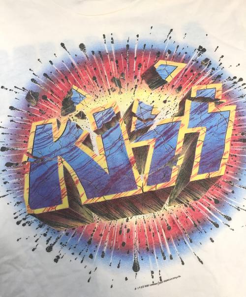 バンドTシャツ（バンドTシャツ）バンドTシャツ (バンドTシャツ) 80s kiss(キッス) バンドTシャツ ホワイト サイズ:Lの古着・服飾アイテム