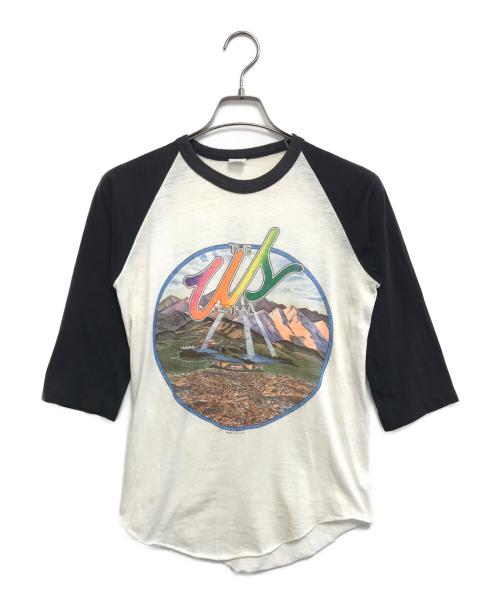 VINTAGE（ヴィンテージ）VINTAGE (ヴィンテージ) ラグランカットソー ホワイト×ブラック サイズ:表記なしの古着・服飾アイテム