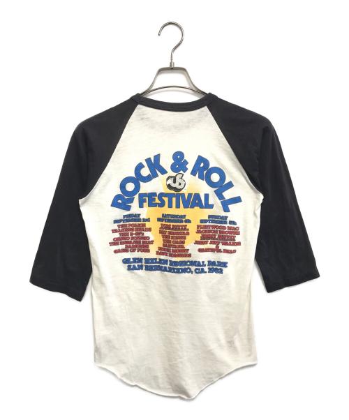 VINTAGE（ヴィンテージ）VINTAGE (ヴィンテージ) ラグランカットソー ホワイト×ブラック サイズ:表記なしの古着・服飾アイテム
