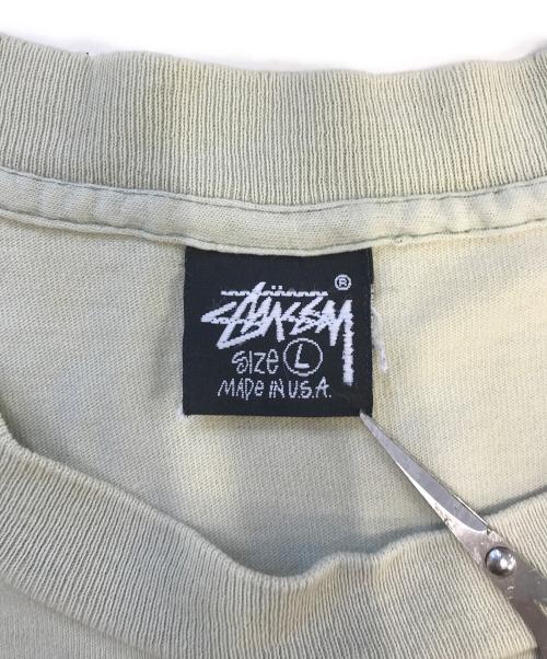 stussy（ステューシー）stussy (ステューシー) プリントTシャツ 黄緑 サイズ:Lの古着・服飾アイテム