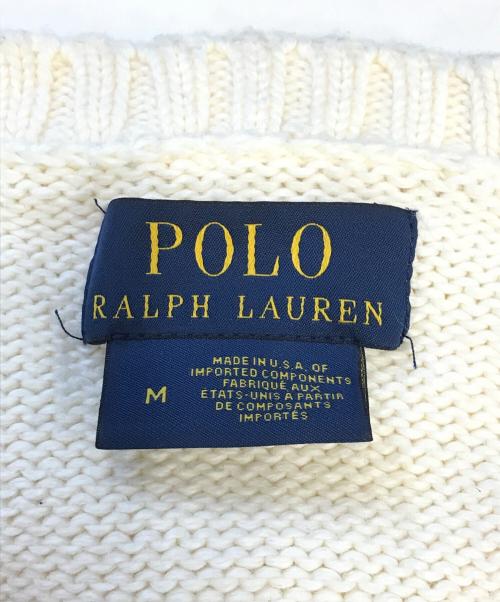POLO RALPH LAUREN（ポロ・ラルフローレン）POLO RALPH LAUREN (ポロ・ラルフローレン) 星条旗ハンドニット アイボリー サイズ:Mの古着・服飾アイテム