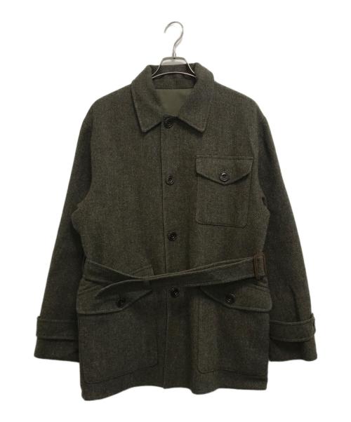 POLO RALPH LAUREN（ポロ・ラルフローレン）POLO RALPH LAUREN (ポロ・ラルフローレン) ツイードベンタイルウォーキングコート オリーブ サイズ:38Sの古着・服飾アイテム