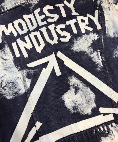 LEVI'S（リーバイス）LEVI'S (リーバイス) MODESTY INDUSTRY (モデスティーインダストリー) カスタムデニムジャケット ネイビー×ホワイト サイズ:42の古着・服飾アイテム