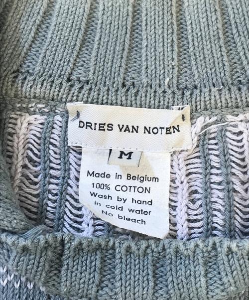 DRIES VAN NOTEN（ドリスヴァンノッテン）DRIES VAN NOTEN (ドリスヴァンノッテン) 襟付きチェックニットベスト グリーン サイズ:Mの古着・服飾アイテム