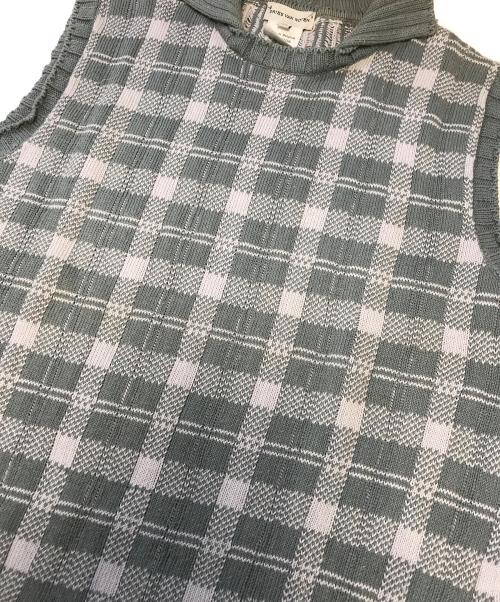 DRIES VAN NOTEN（ドリスヴァンノッテン）DRIES VAN NOTEN (ドリスヴァンノッテン) 襟付きチェックニットベスト グリーン サイズ:Mの古着・服飾アイテム
